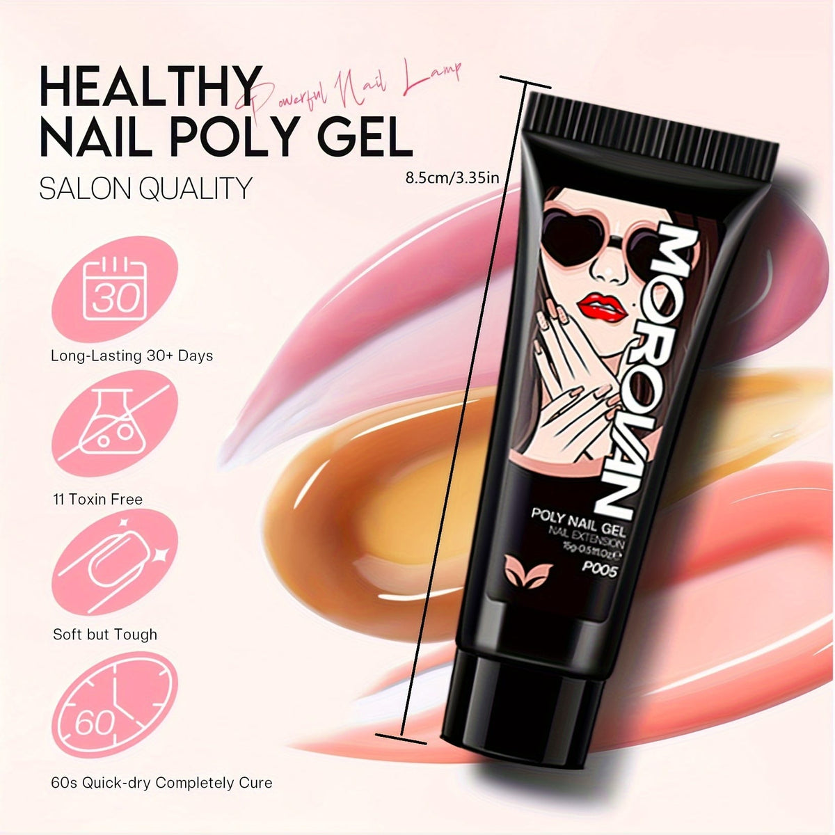 KissICON PL001 KissIcon Morovan Poly Gel Nail Kit 8 Pcs