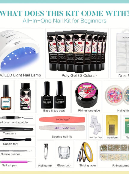 KissICON PL001 KissIcon Morovan Poly Gel Nail Kit 8 Pcs