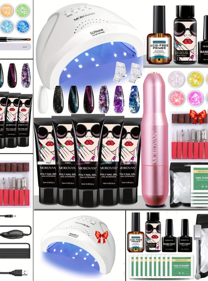 KissICON PL24-1 Morovan Poly Gel Nail Kit With Lamp 48W