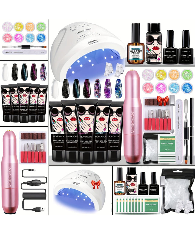 KissICON PL24-1 Morovan Poly Gel Nail Kit With Lamp 48W