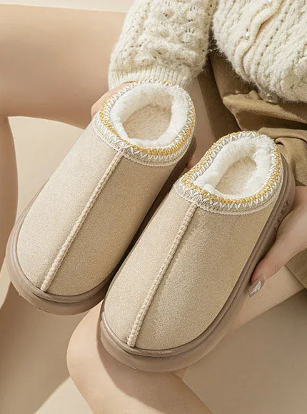 KissICON Platform Fluffy Slippers Women House Flats Fashion Plush