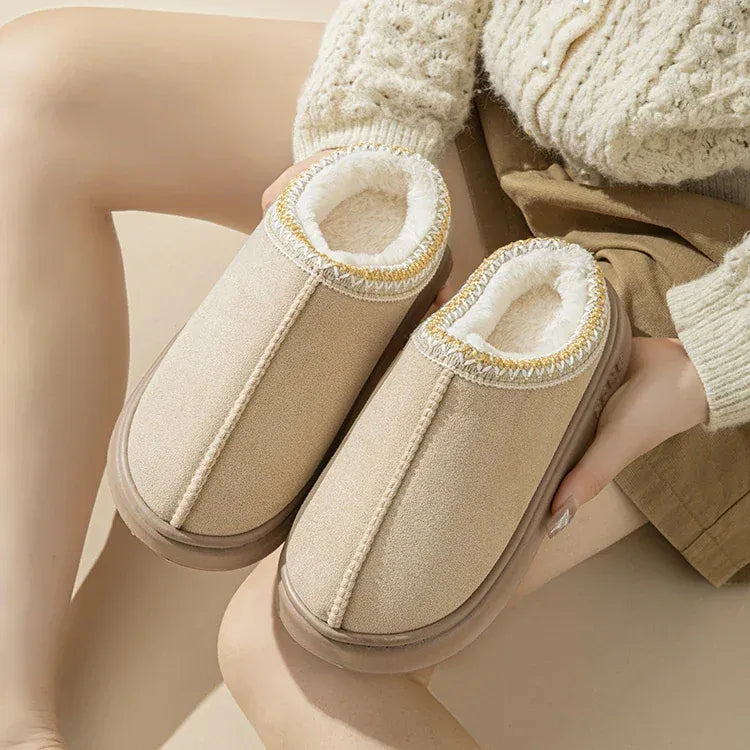 KissICON Platform Fluffy Slippers Women House Flats Fashion Plush