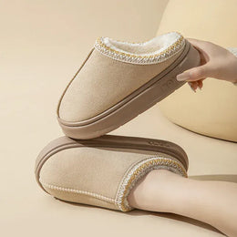 KissICON Platform Fluffy Slippers Women House Flats Fashion Plush