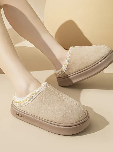 KissICON Platform Fluffy Slippers Women House Flats Fashion Plush