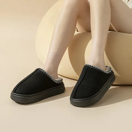 KissICON Platform Fluffy Slippers Women House Flats Fashion Plush