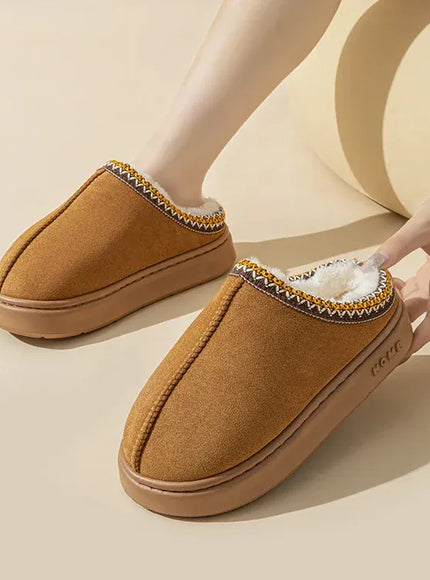 KissICON Platform Fluffy Slippers Women House Flats Fashion Plush