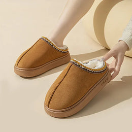 KissICON Platform Fluffy Slippers Women House Flats Fashion Plush