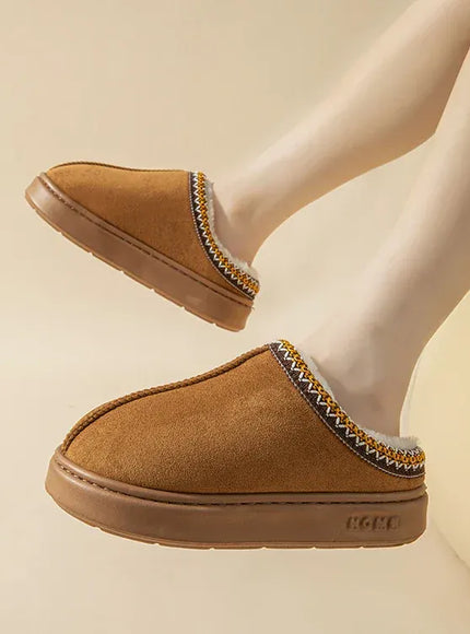 KissICON Platform Fluffy Slippers Women House Flats Fashion Plush