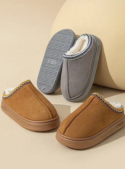 KissICON Platform Fluffy Slippers Women House Flats Fashion Plush