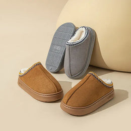 KissICON Platform Fluffy Slippers Women House Flats Fashion Plush