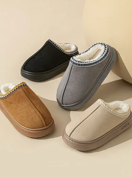 KissICON Platform Fluffy Slippers Women House Flats Fashion Plush