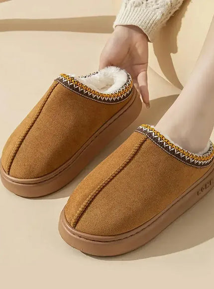 KissICON Platform Fluffy Slippers Women House Flats Fashion Plush