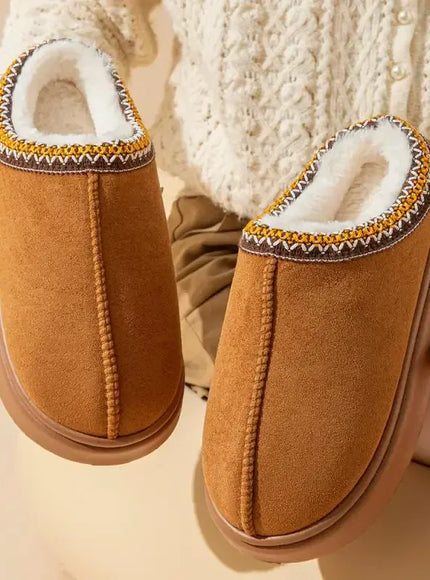 KissICON Platform Fluffy Slippers Women House Flats Fashion Plush
