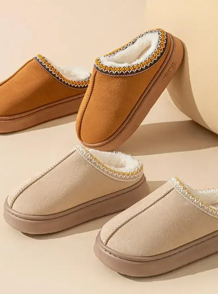 KissICON Platform Fluffy Slippers Women House Flats Fashion Plush