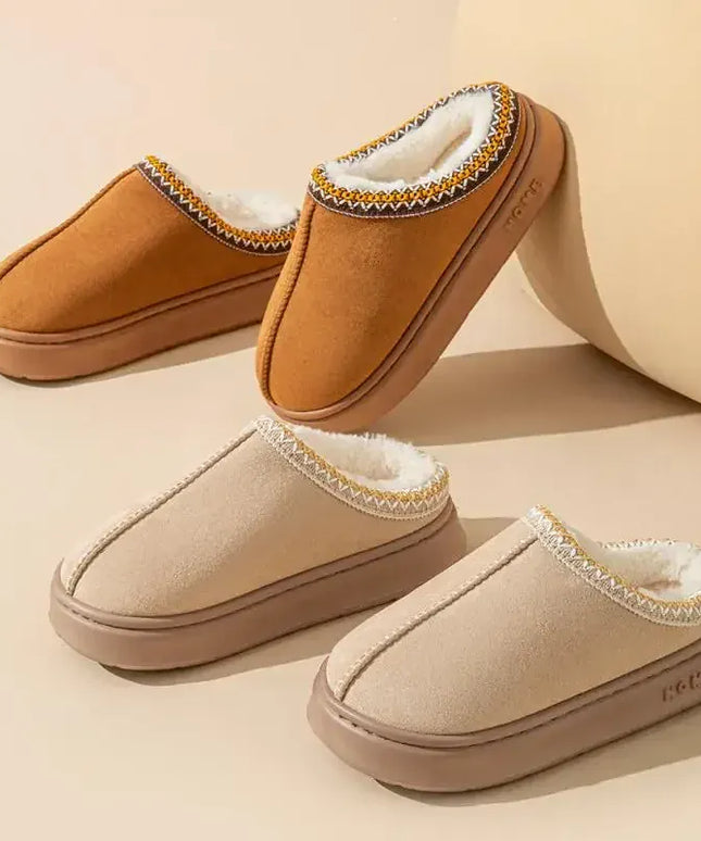 KissICON Platform Fluffy Slippers Women House Flats Fashion Plush