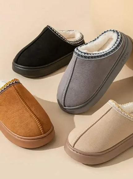 KissICON Platform Fluffy Slippers Women House Flats Fashion Plush