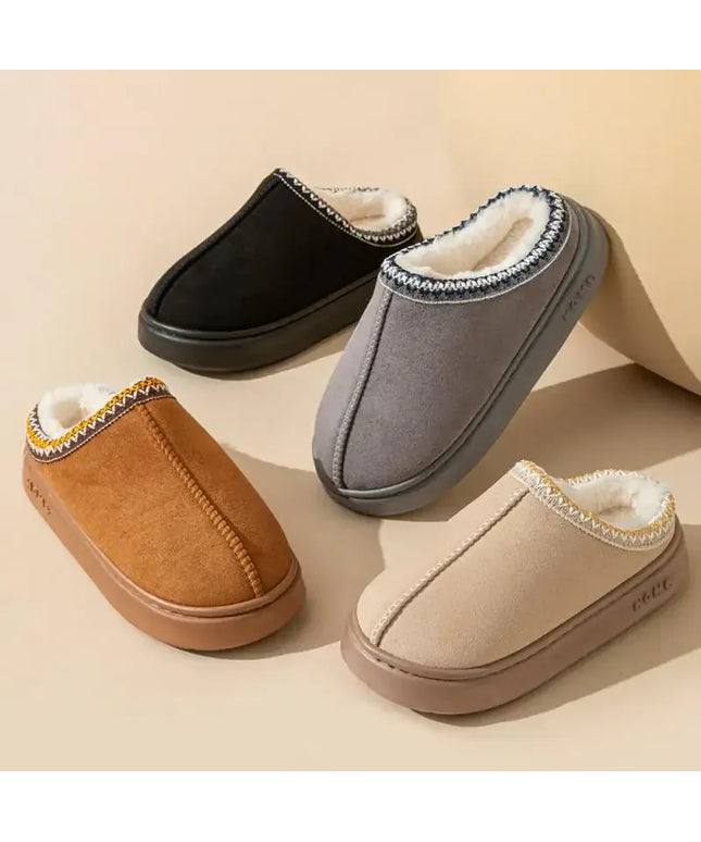 KissICON Platform Fluffy Slippers Women House Flats Fashion Plush