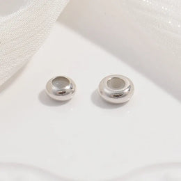 KissICON Platinum-2pcs / 7mmx3mm 2pcs 925 Sterling Silver Silicone Spacer Beads Silicone Spacer Stopper Charm Accessories Fit DIY Original Pandora Bracelet SZ45