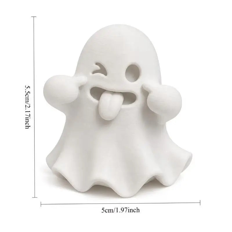 KissICON Playful And Cute Ghost Figurines, Halloween Creative Decorations, Healing Mini Ornaments Suitable For Home Office Desktop Decor