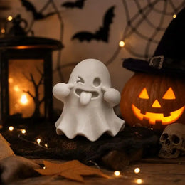 KissICON Playful And Cute Ghost Figurines, Halloween Creative Decorations, Healing Mini Ornaments Suitable For Home Office Desktop Decor
