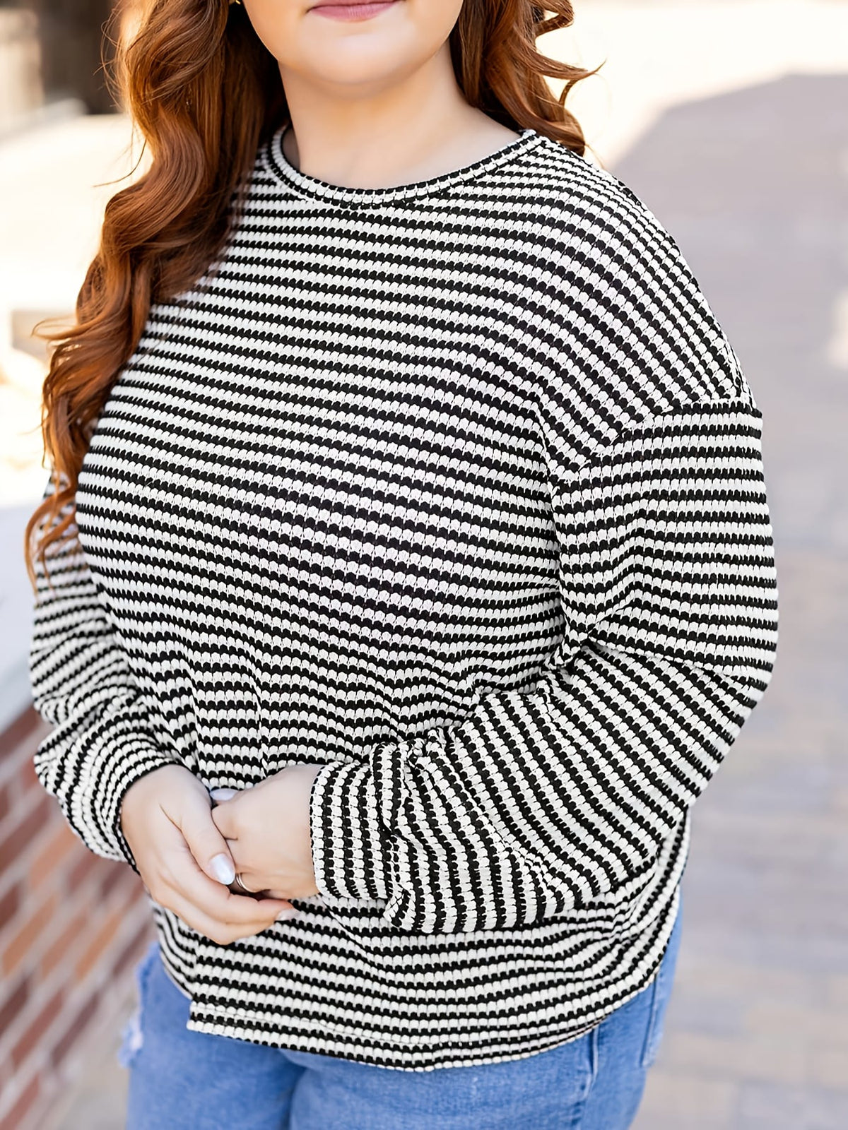 jkthpu-45 Plus Size, 2025 Autumn/Winter Trendy Oversized Women's Waffle