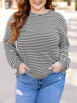 jkthpu-45 Plus Size, 2025 Autumn/Winter Trendy Oversized Women's Waffle