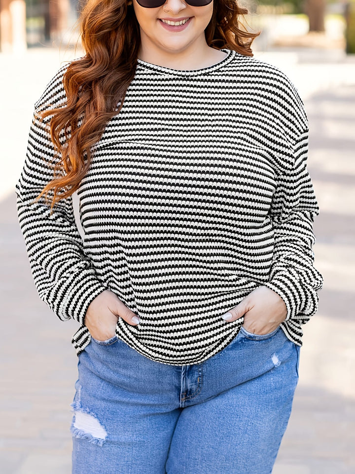 Plus Size, 2025 Autumn/Winter Trendy Oversized Women's Waffle