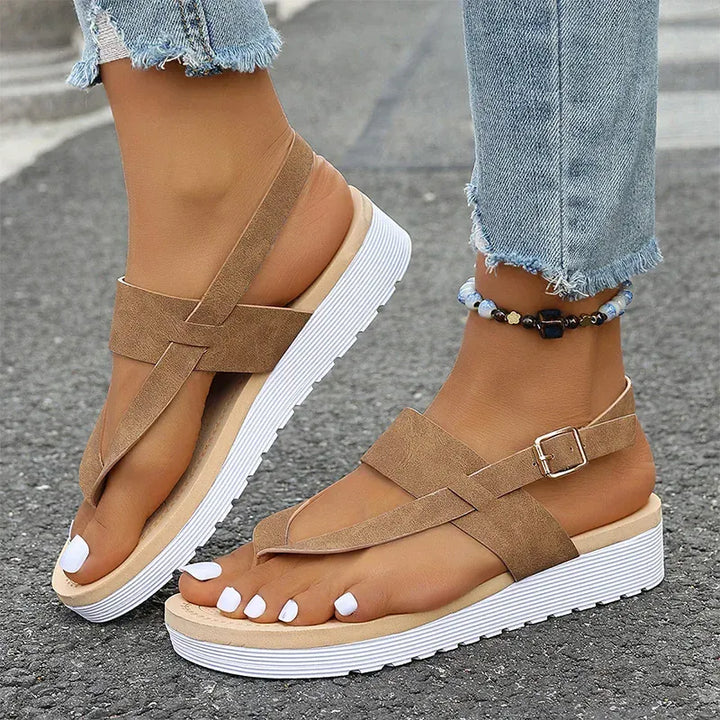 Plus Size Ankle Strap Flat Sandals for Women