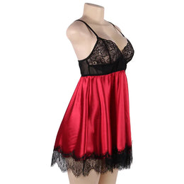 KissICON Plus Size Big Size  Colorful Woman Sexy Lingerie Babydoll Chemise with Eye Shiled Paste from M-5XL