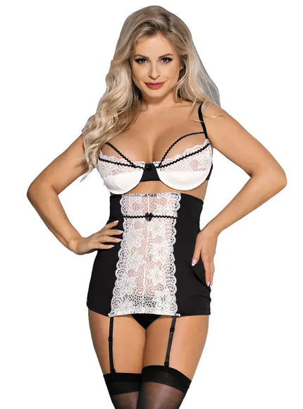 KissICON Plus size/Big size  women sexy lingerie nightgown and sleepshirts babydoll chemise with G-String from M-5XL