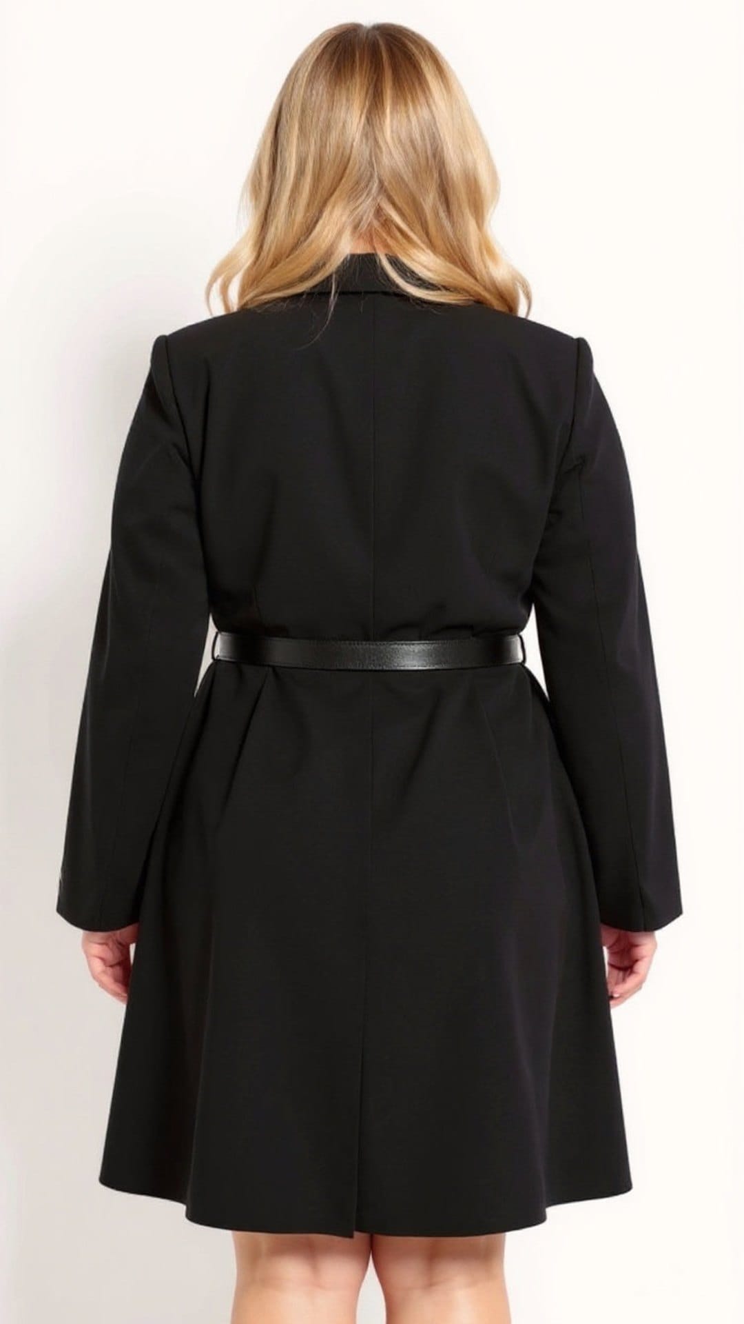KissICON Plus Size Black Belted Blazer Dress