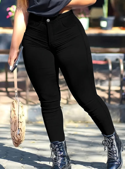 jkthpu-45 Plus Size Black HighWaist Skinny Jeans UltraStretch Comfort