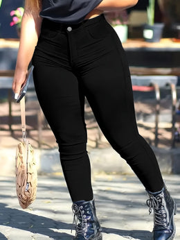 jkthpu-45 Plus Size Black HighWaist Skinny Jeans UltraStretch Comfort