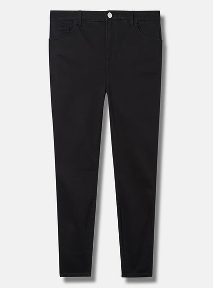jkthpu-45 Plus Size Black Jeans 300 lbs High-Waisted Elastic