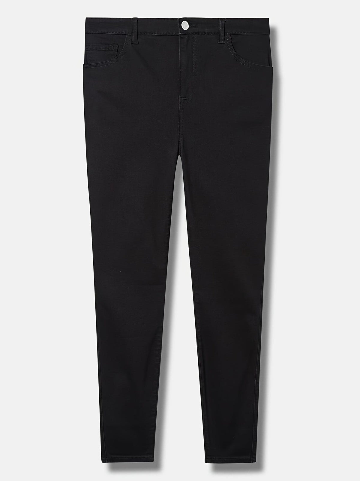jkthpu-45 Plus Size Black Jeans 300 lbs High-Waisted Elastic