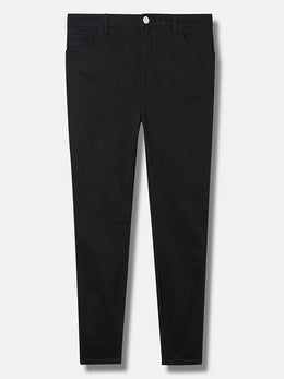 jkthpu-45 Plus Size Black Jeans 300 lbs High-Waisted Elastic