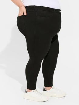 jkthpu-45 Plus Size Black Jeans 300 lbs High-Waisted Elastic