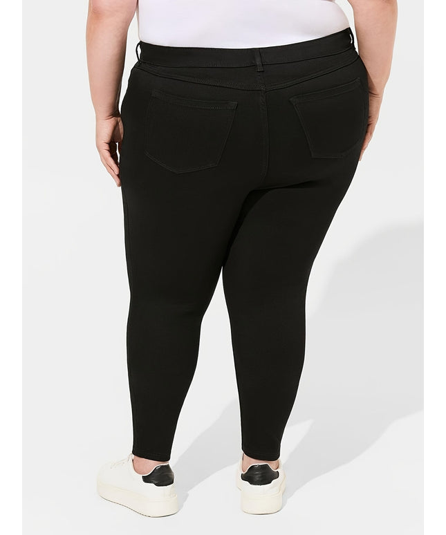 jkthpu-45 Plus Size Black Jeans 300 lbs High-Waisted Elastic