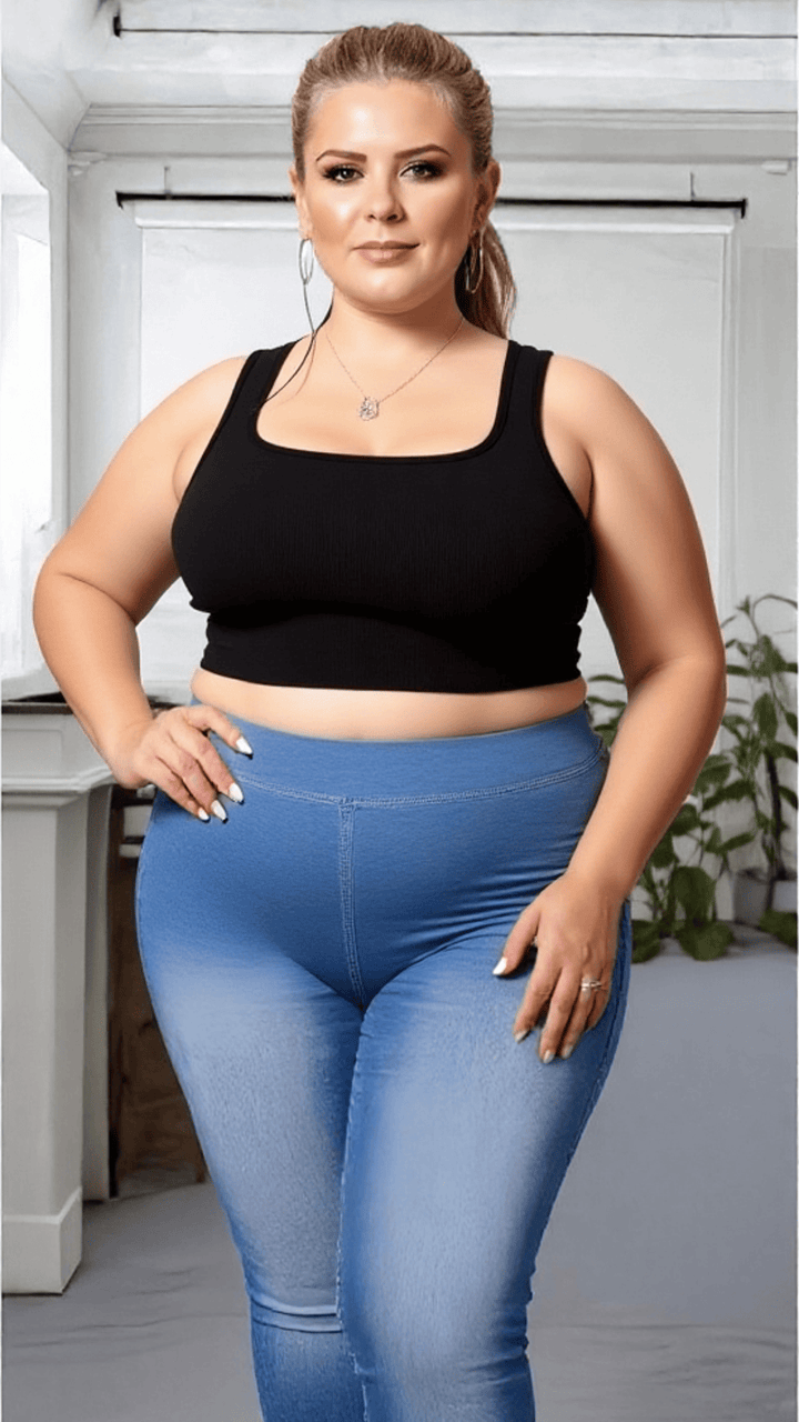 Plus Size Black Ribbed Crop Tank Top – Everyday Essential