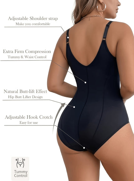 KissICON Shapewear Plus Size Butt Lift Tummy Control Bodysuit Shaper