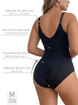 KissICON Shapewear Plus Size Butt Lift Tummy Control Bodysuit Shaper