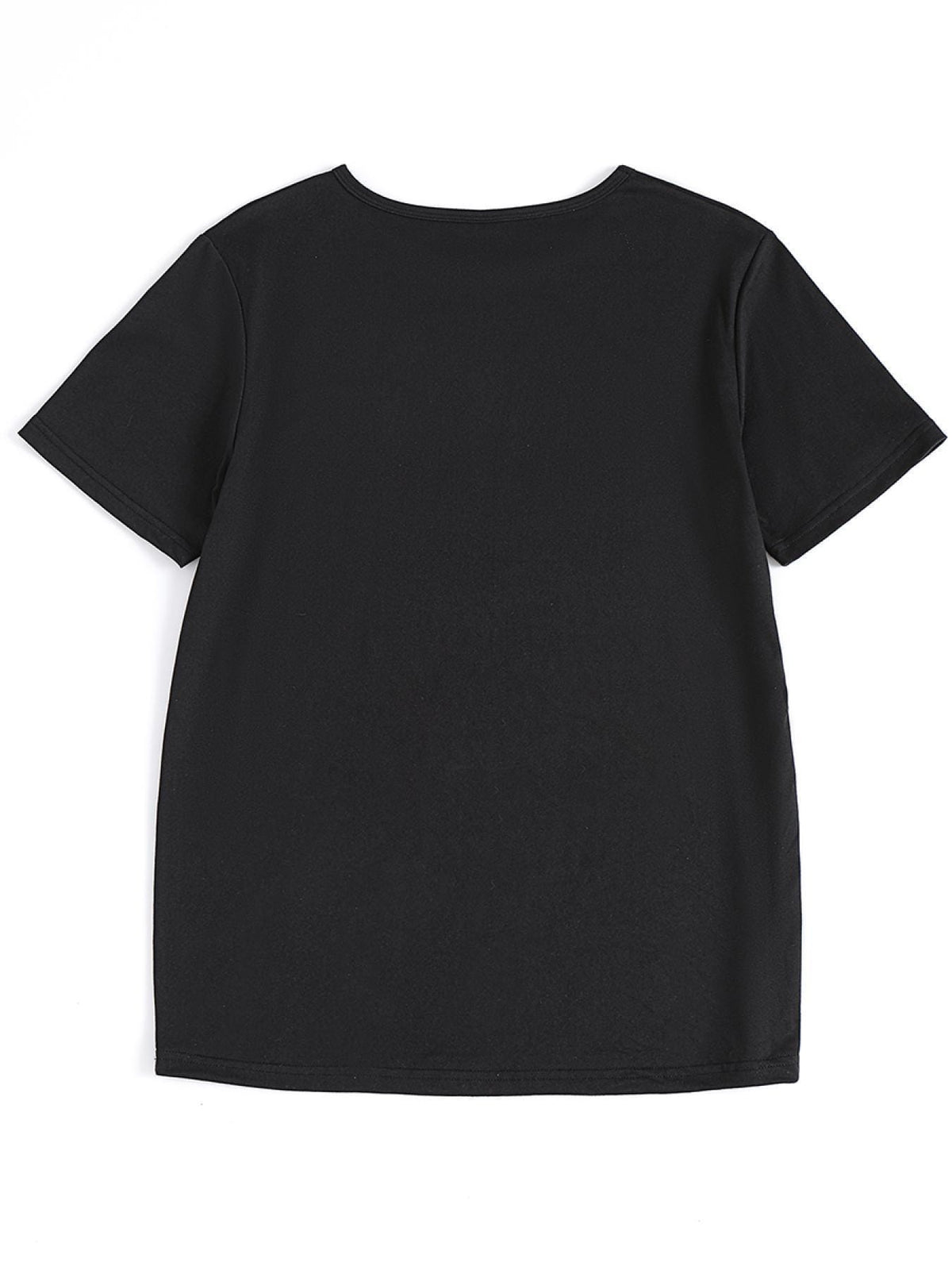 jkthpu-45 Plus Size Casual Women's T-shirt Three Pink Hearts