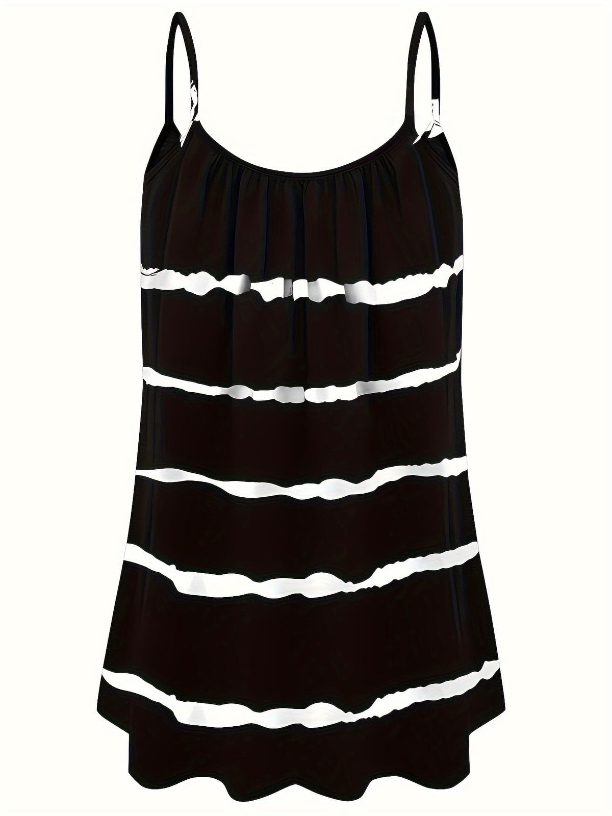 jkthpu-45 Plus Size Color Block Cami Top, Summer Casual