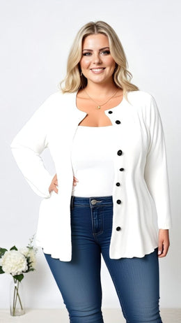 jkthpu-45 Plus Size Cozy Oversized ButtonUp Cardigan Sweater