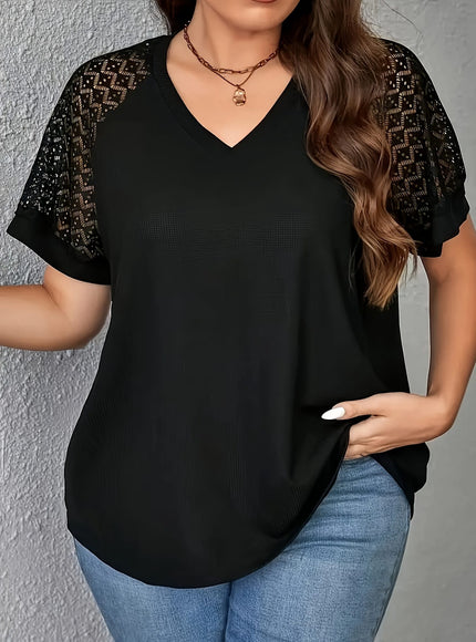 KissICON Plus Size, Cross-border European and American Women's Fashionable New Large-Size T-Shirts for Spring, Autumn, and Winter 2025