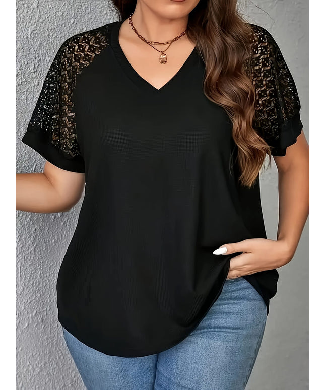 KissICON Plus Size, Cross-border European and American Women's Fashionable New Large-Size T-Shirts for Spring, Autumn, and Winter 2025