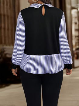 jkthpu-45 Plus Size, Cross-Border Fashion Autumn-Winter New Oversized Striped