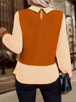 jkthpu-45 Plus Size, Cross-Border Fashion Autumn-Winter New Oversized Striped