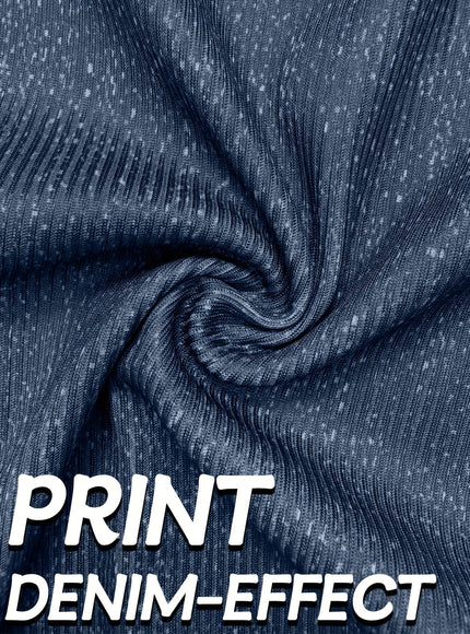 jkthpu-45 Plus Size, [Denim Print/Imitation Denim] Women's Plus Size