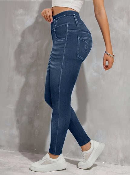 jkthpu-45 Plus Size, [Denim Print/Imitation Denim] Women's Plus Size